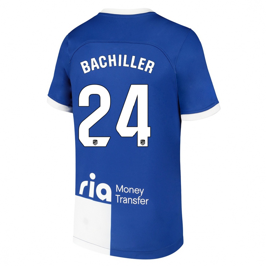 Kids  Iker Bachiller #24 Blue White Away Jersey 2023/24 T-Shirt Canada