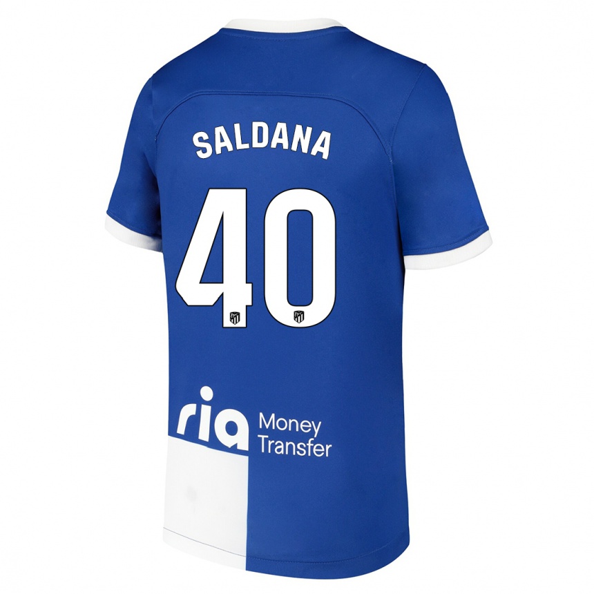 Kids  Jose Saldana #40 Blue White Away Jersey 2023/24 T-Shirt Canada