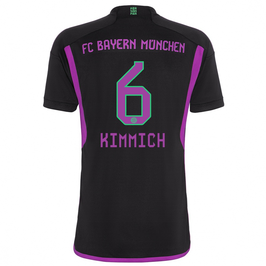 Kids Joshua Kimmich #6 Black Away Jersey 2023/24 T-Shirt Canada