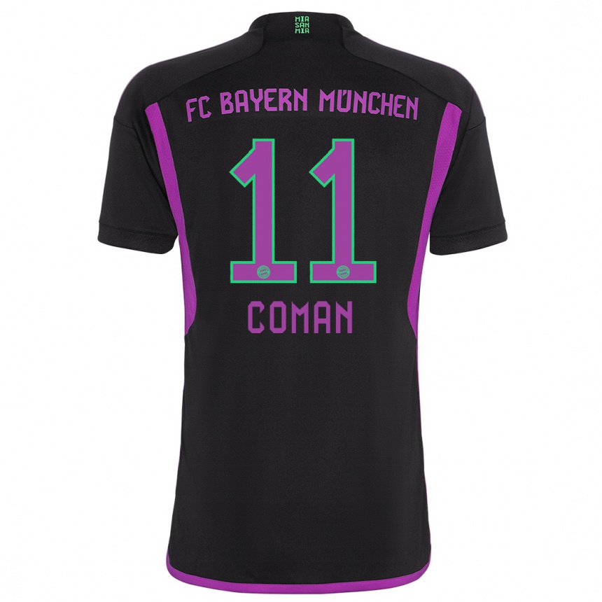 Kids  Kingsley Coman #11 Black Away Jersey 2023/24 T-Shirt Canada