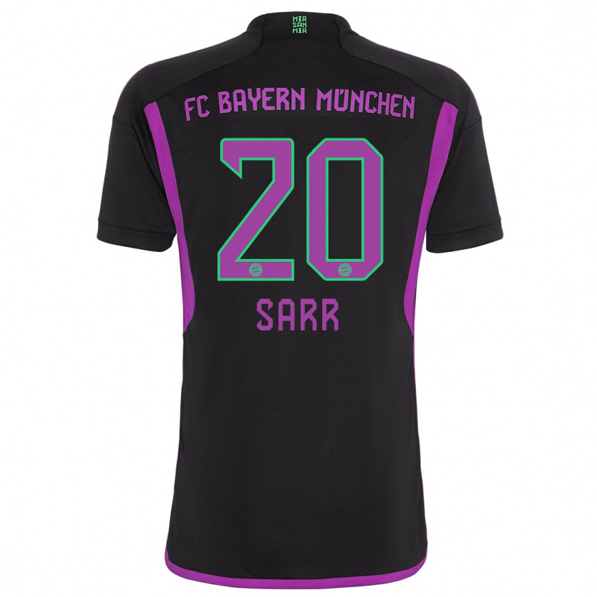 Kids  Bouna Sarr #20 Black Away Jersey 2023/24 T-Shirt Canada