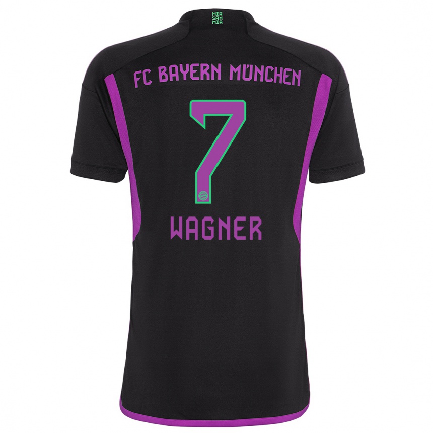 Kids  Maximilian Wagner #7 Black Away Jersey 2023/24 T-Shirt Canada