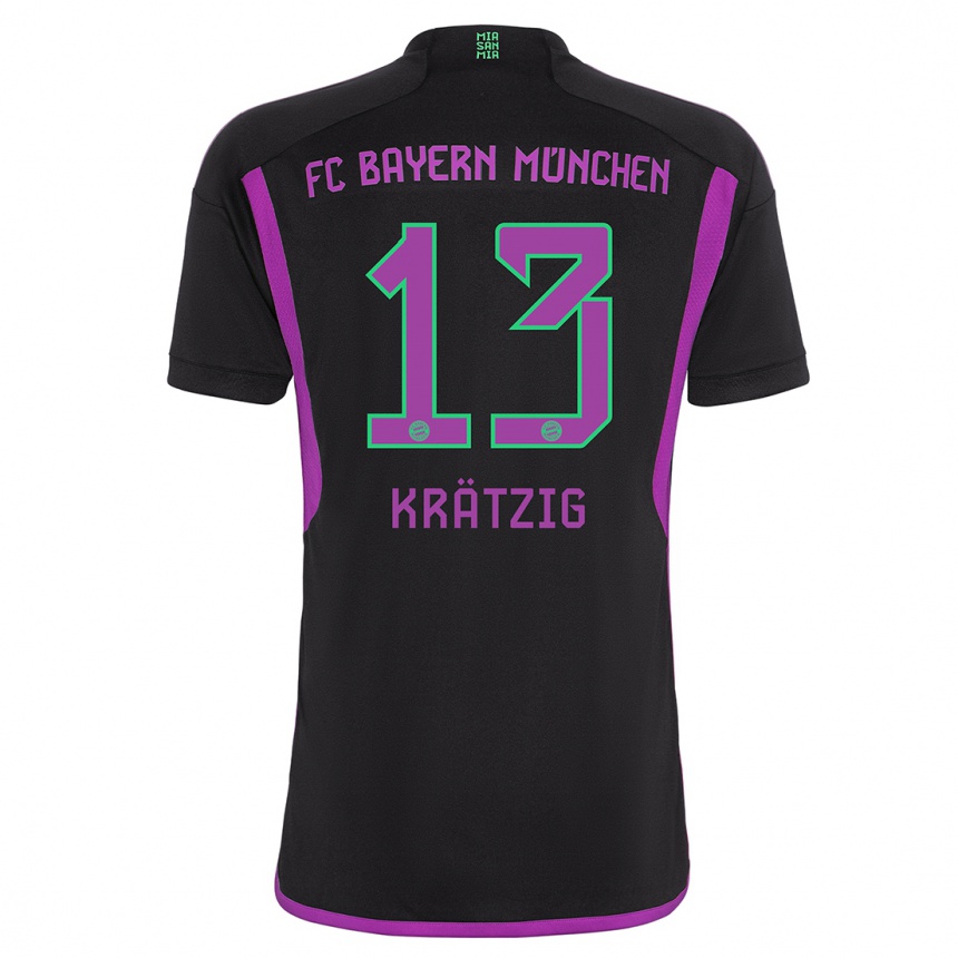 Kids Frans Krätzig #13 Black Away Jersey 2023/24 T-Shirt Canada