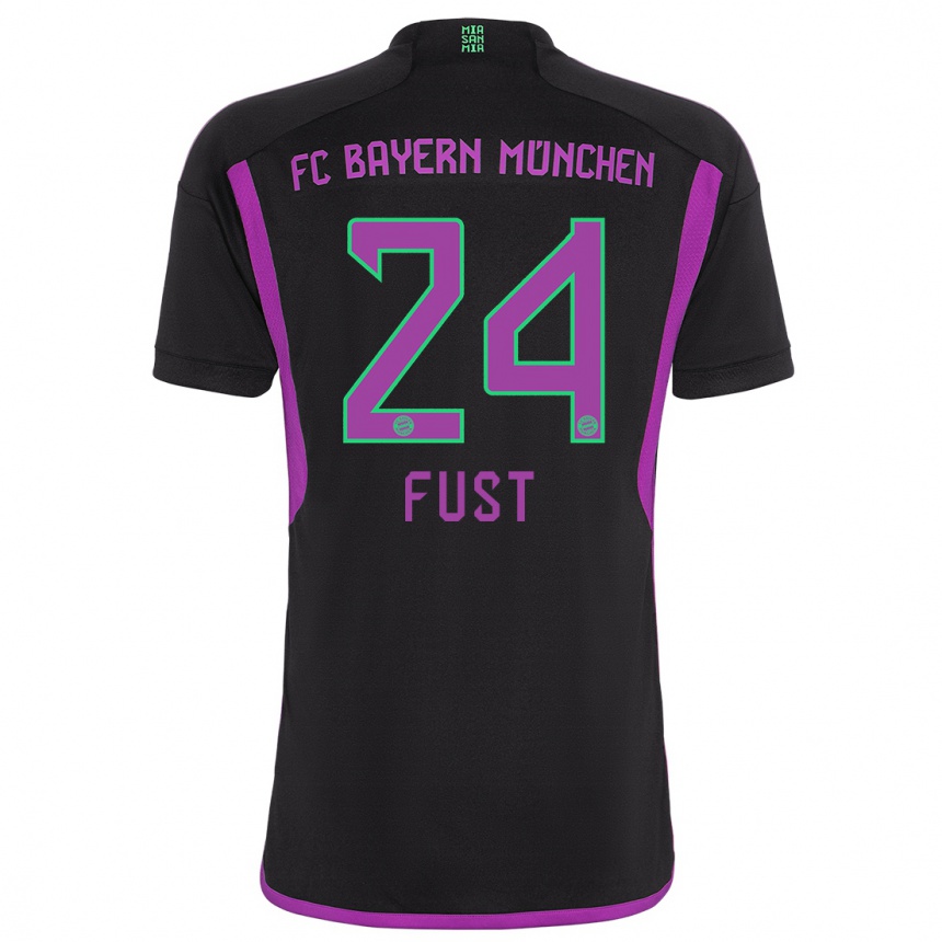 Kids Leon Fust #24 Black Away Jersey 2023/24 T-Shirt Canada