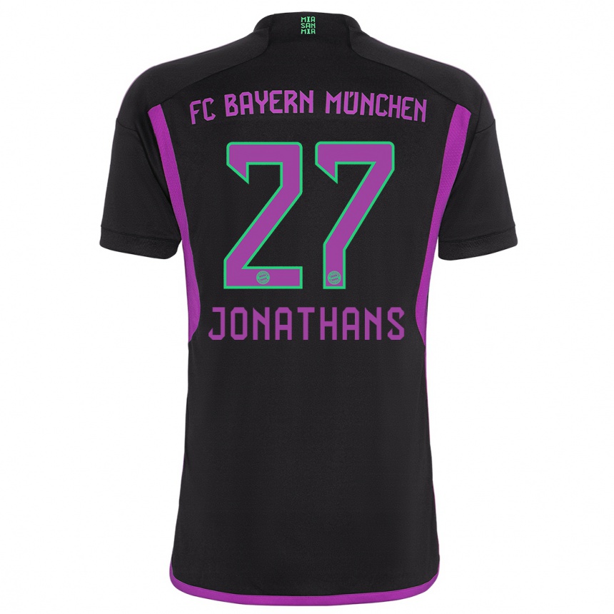 Kids David Jonathans #27 Black Away Jersey 2023/24 T-Shirt Canada