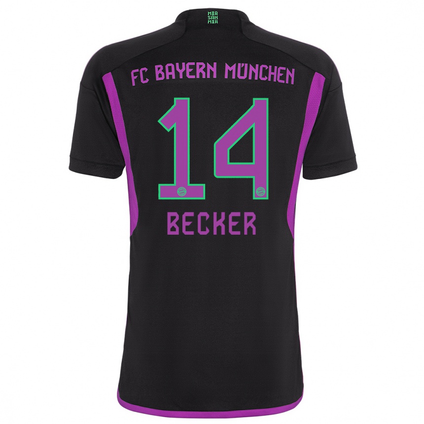 Kids  Lennard Becker #14 Black Away Jersey 2023/24 T-Shirt Canada