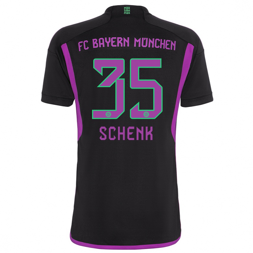 Kids  Johannes Schenk #35 Black Away Jersey 2023/24 T-Shirt Canada