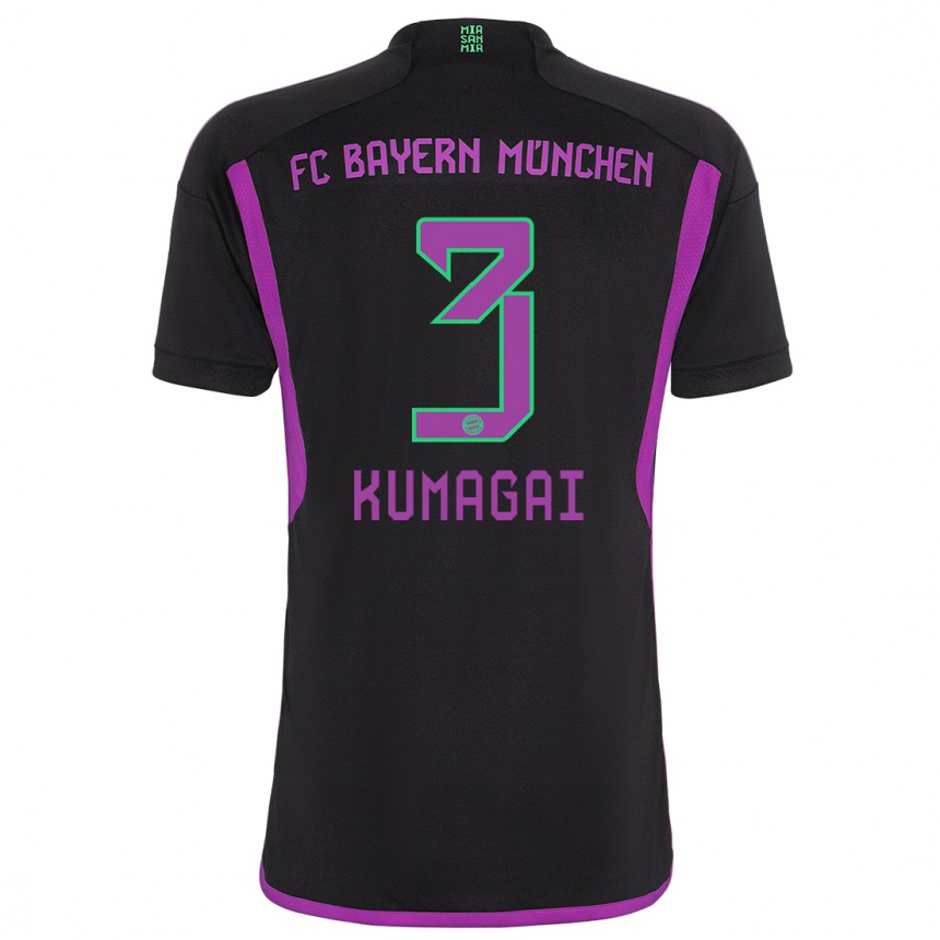 Kids  Saki Kumagai #3 Black Away Jersey 2023/24 T-Shirt Canada