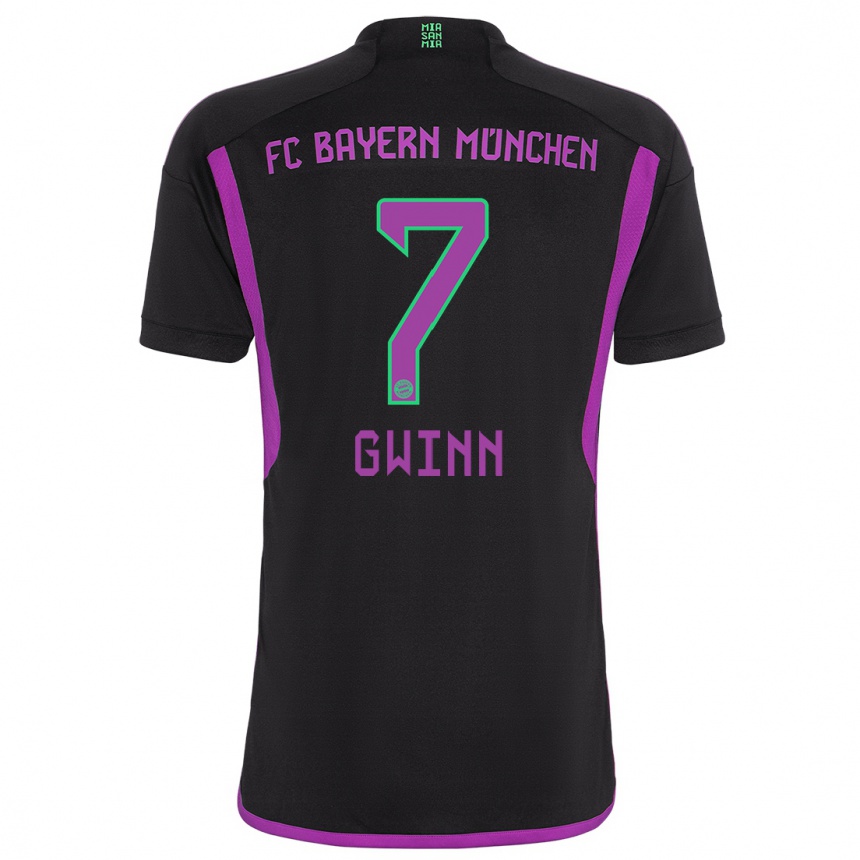 Kids Giulia Gwinn #7 Black Away Jersey 2023/24 T-Shirt Canada