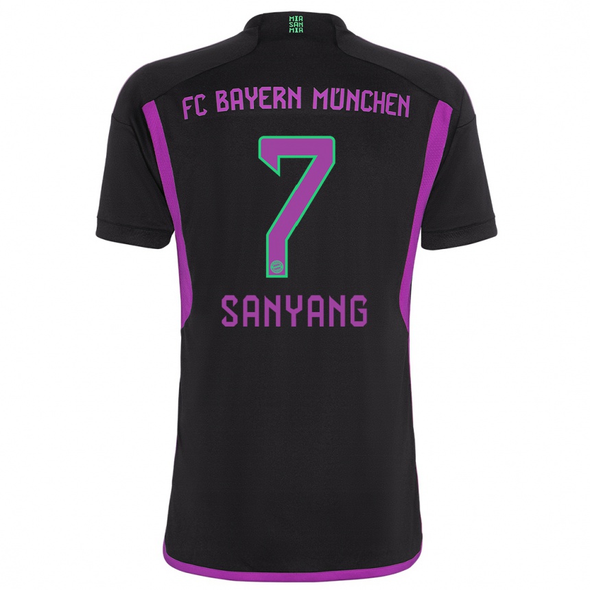 Kids Mamin Sanyang #7 Black Away Jersey 2023/24 T-Shirt Canada