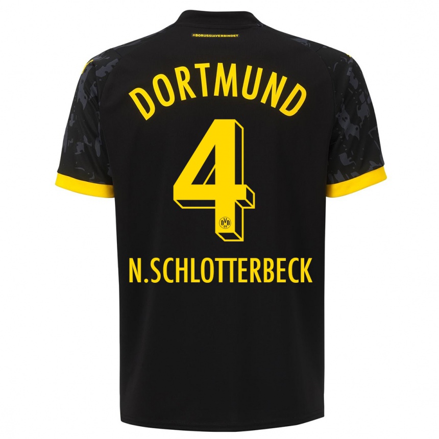 Enfant Football Maillot Nico Schlotterbeck #4 Noir Tenues Extérieur 2023/24 Canada