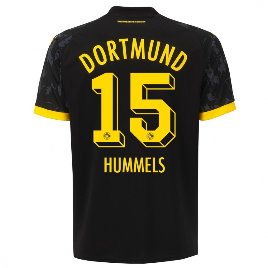 Kids Mats Hummels #15 Black Away Jersey 2023/24 T-Shirt Canada