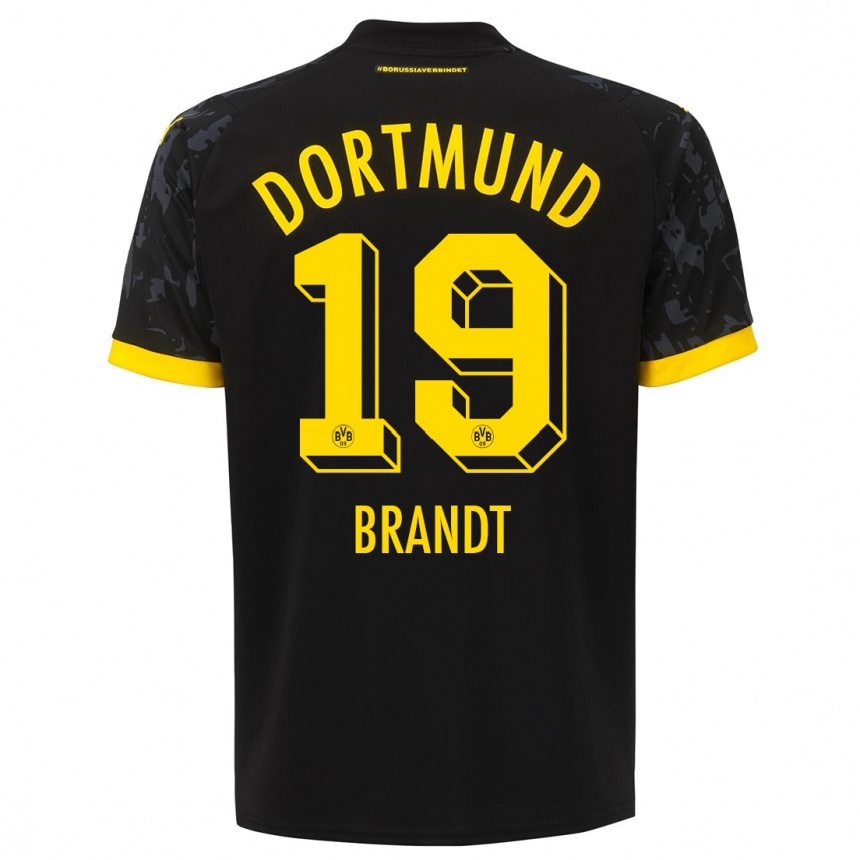 Kids  Julian Brandt #19 Black Away Jersey 2023/24 T-Shirt Canada