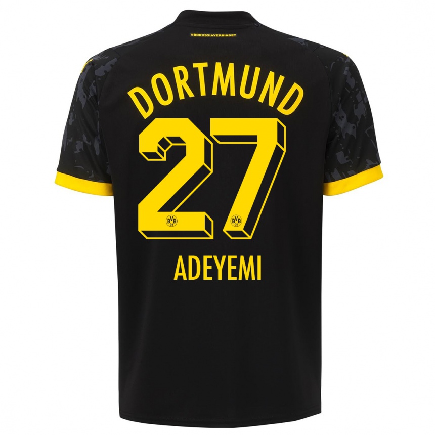 Kids Karim Adeyemi #27 Black Away Jersey 2023/24 T-Shirt Canada