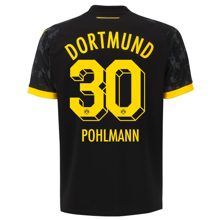 Kids Ole Pohlmann #30 Black Away Jersey 2023/24 T-Shirt Canada