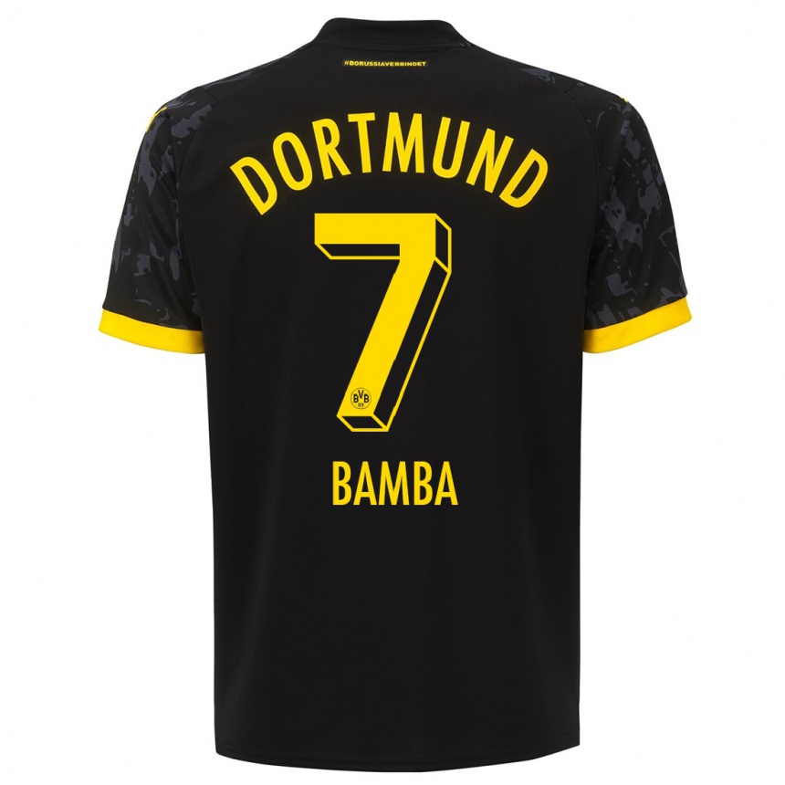 Kids  Samuel Bamba #7 Black Away Jersey 2023/24 T-Shirt Canada