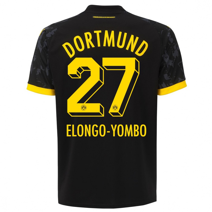 Kids  Rodney Elongo-Yombo #27 Black Away Jersey 2023/24 T-Shirt Canada