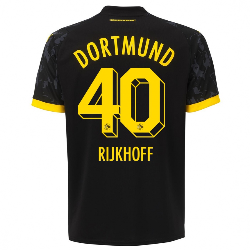 Kids Julian Rijkhoff #40 Black Away Jersey 2023/24 T-Shirt Canada