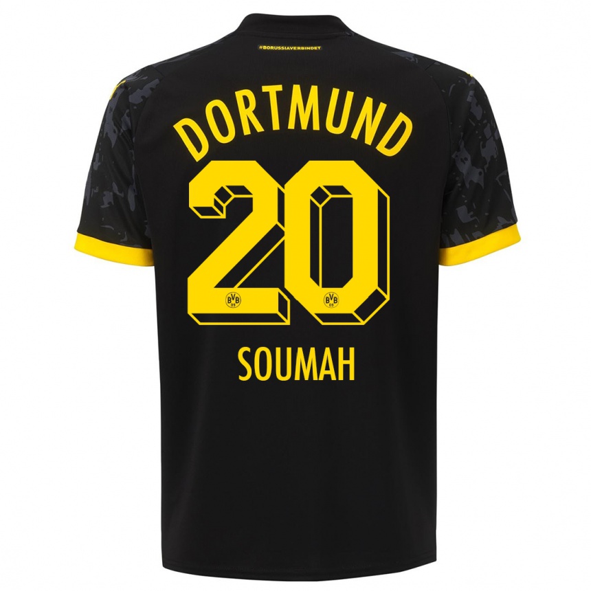 Kids  Moussa Soumah #20 Black Away Jersey 2023/24 T-Shirt Canada