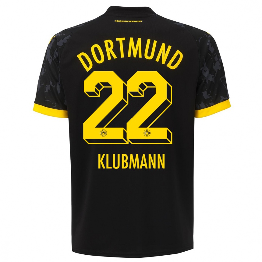 Kids Leon Klubmann #22 Black Away Jersey 2023/24 T-Shirt Canada