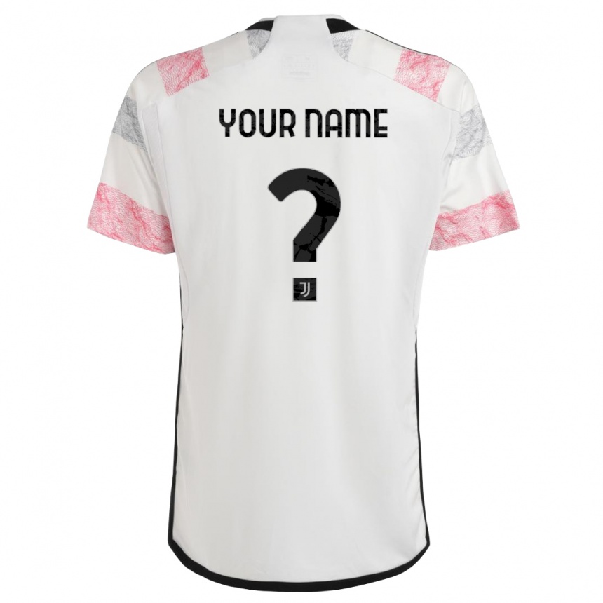 Kids  Your Name #0 White Pink Away Jersey 2023/24 T-Shirt Canada