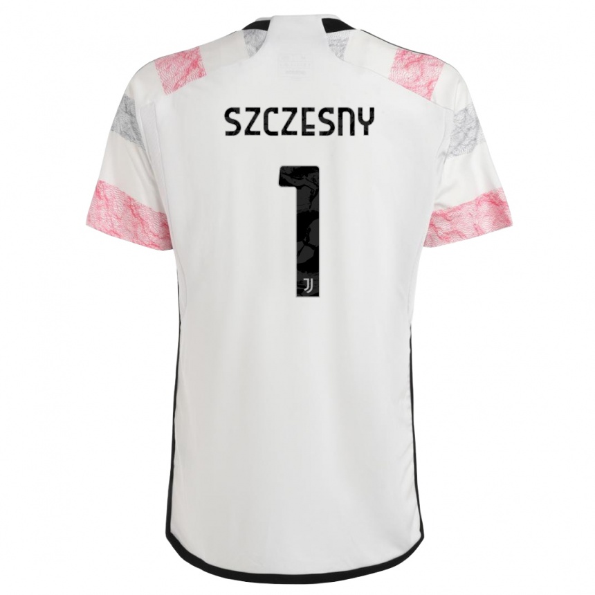 Kids  Wojciech Szczesny #1 White Pink Away Jersey 2023/24 T-Shirt Canada