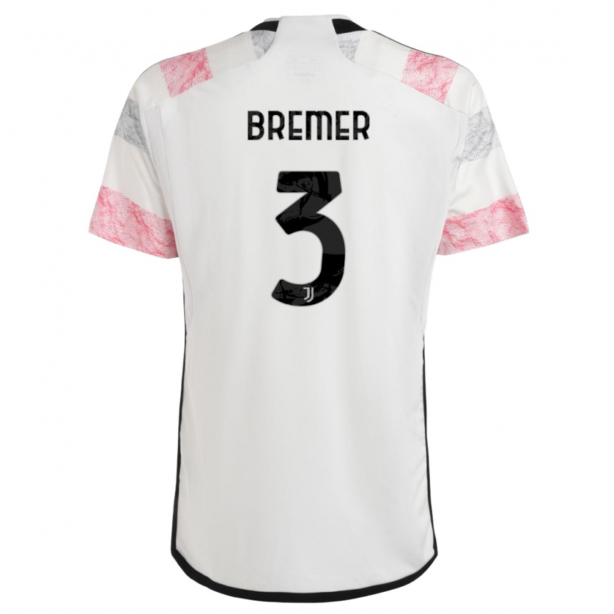 Kids  Bremer #3 White Pink Away Jersey 2023/24 T-Shirt Canada