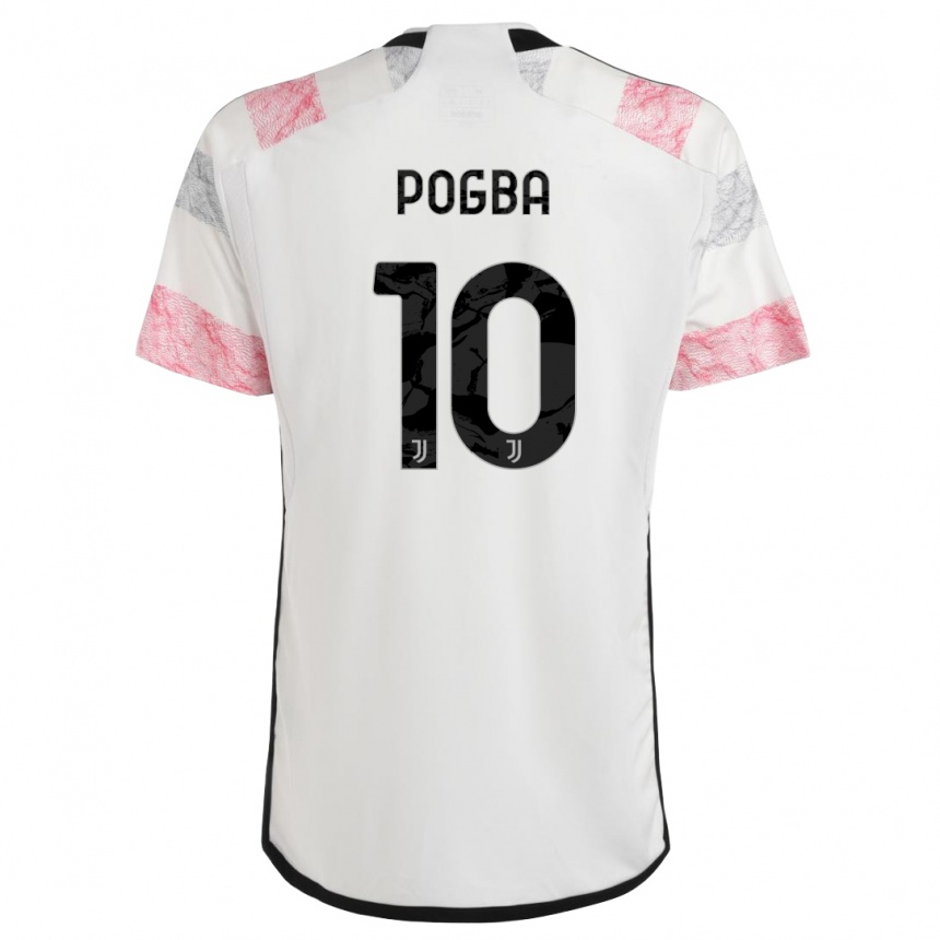 Kids  Paul Pogba #10 White Pink Away Jersey 2023/24 T-Shirt Canada