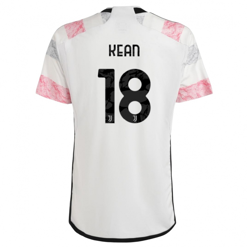 Kids  Moise Kean #18 White Pink Away Jersey 2023/24 T-Shirt Canada