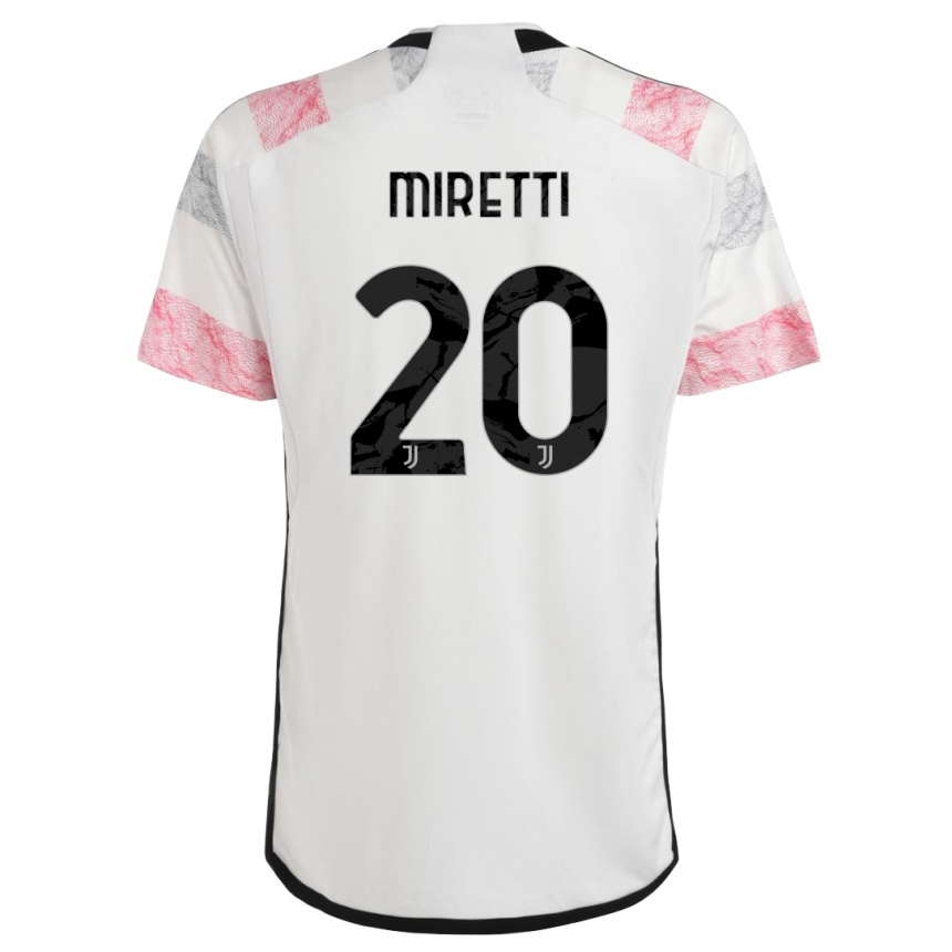 Enfant Football Maillot Fabio Miretti #20 Blanc Rose Tenues Extérieur 2023/24 Canada