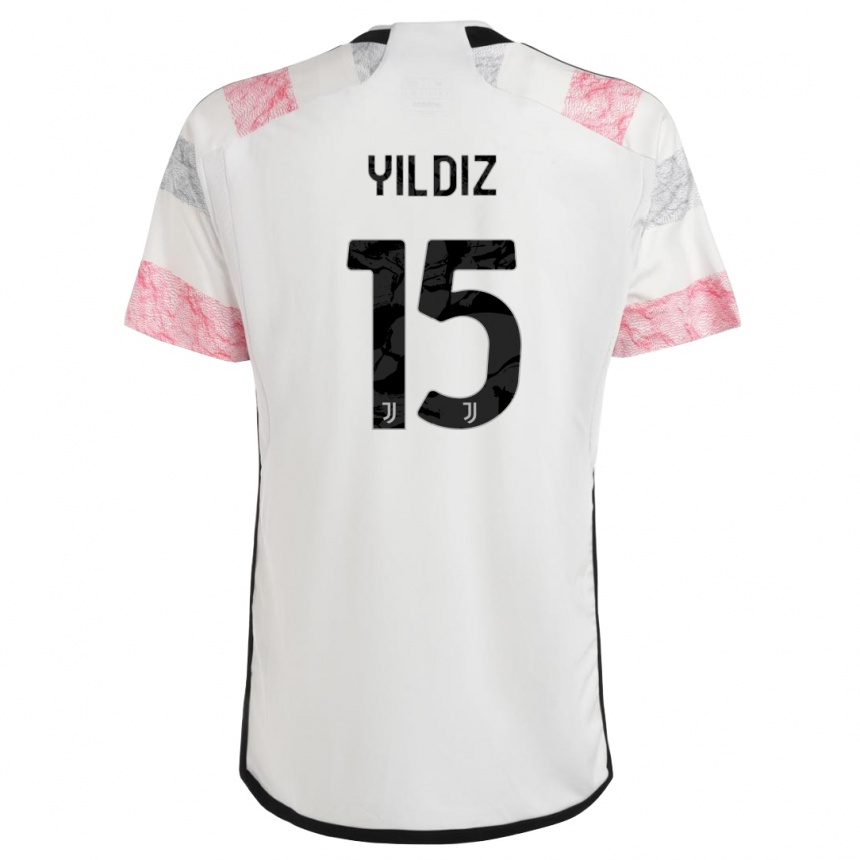 Kids Kenan Yildiz #0 White Pink Away Jersey 2023/24 T-Shirt Canada