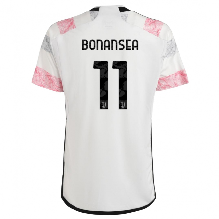 Kids Barbara Bonansea #11 White Pink Away Jersey 2023/24 T-Shirt Canada