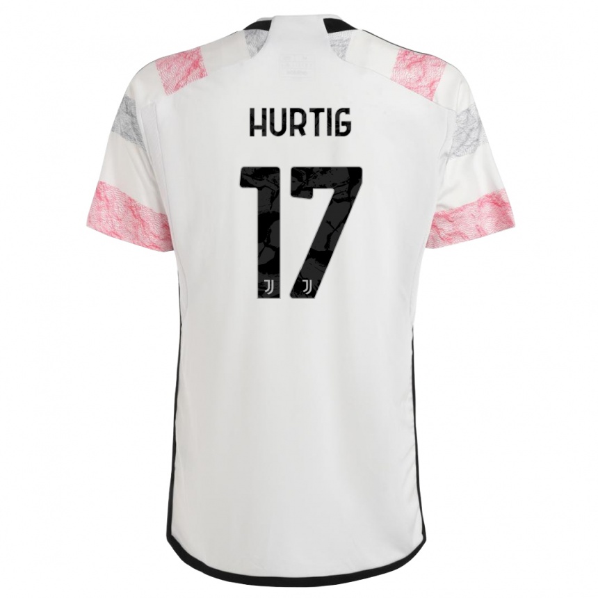 Kids Lina Hurtig #17 White Pink Away Jersey 2023/24 T-Shirt Canada