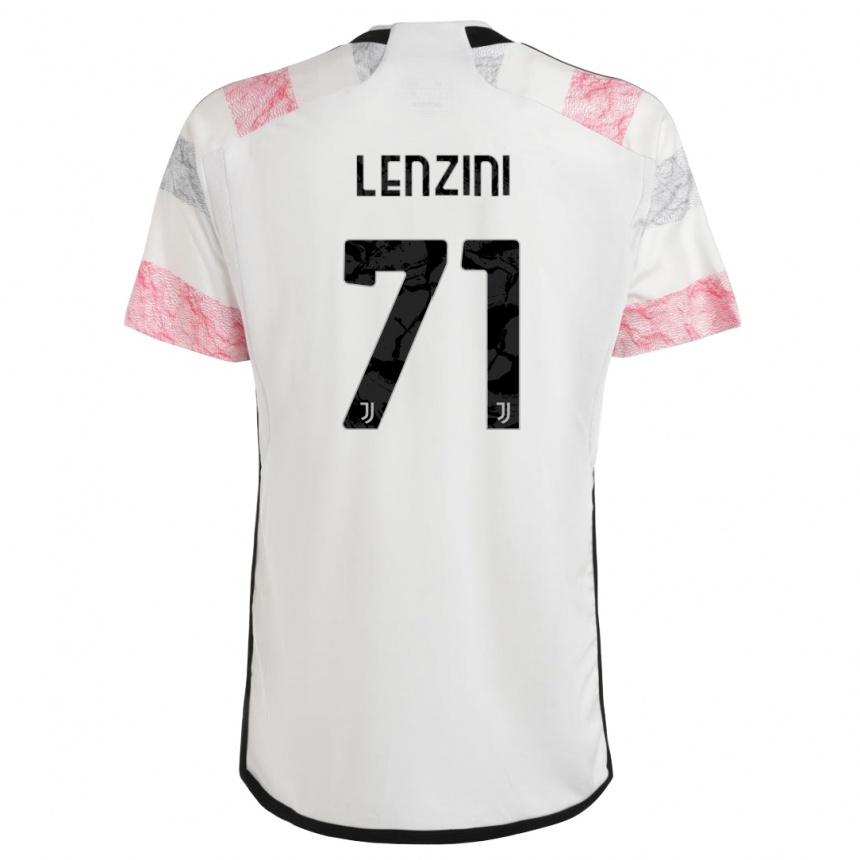 Kids Martina Lenzini #71 White Pink Away Jersey 2023/24 T-Shirt Canada