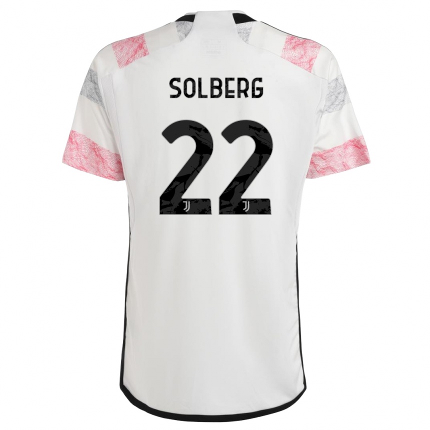 Kids Elias Solberg #22 White Pink Away Jersey 2023/24 T-Shirt Canada