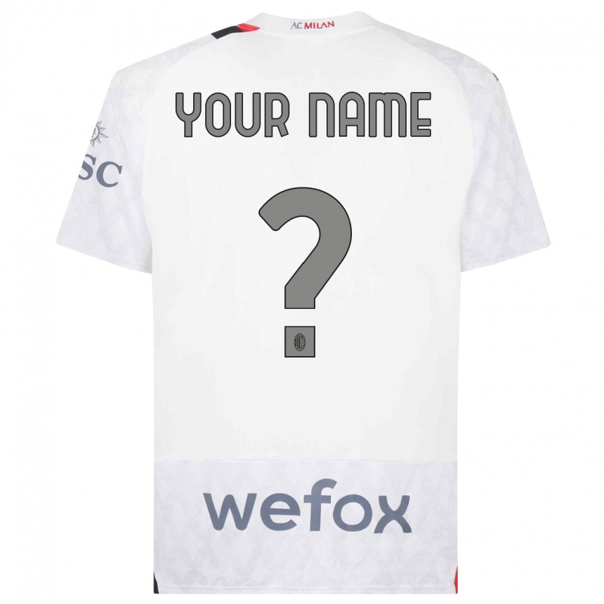 Kids  Your Name #0 White Away Jersey 2023/24 T-Shirt Canada