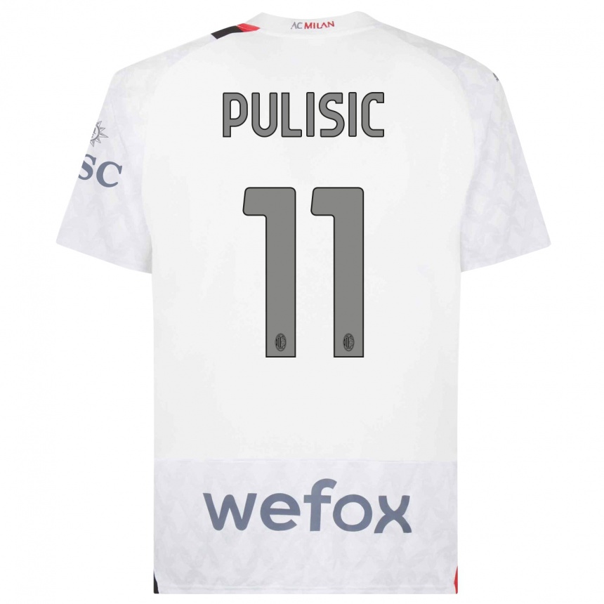 Kids Christian Pulisic #11 White Away Jersey 2023/24 T-Shirt Canada