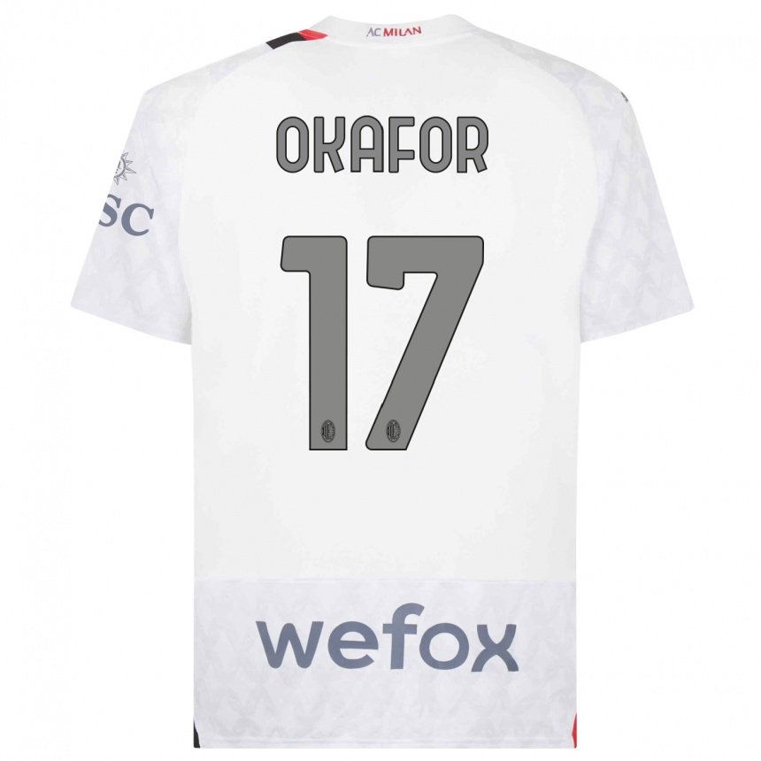 Kids  Noah Okafor #17 White Away Jersey 2023/24 T-Shirt Canada