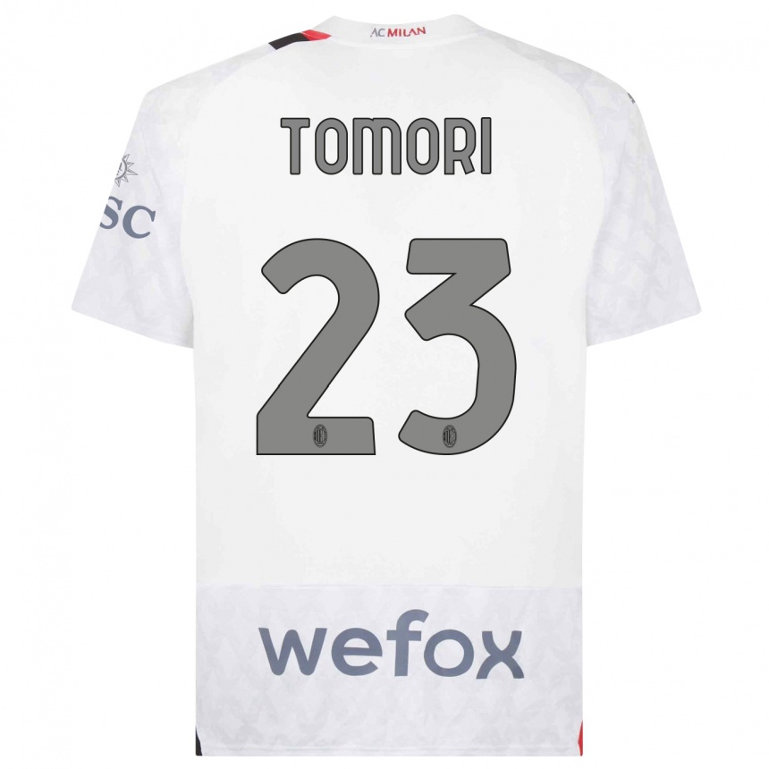 Kids Fikayo Tomori #23 White Away Jersey 2023/24 T-Shirt Canada