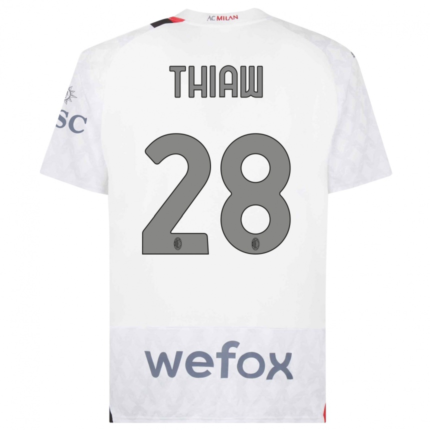 Kids  Malick Thiaw #28 White Away Jersey 2023/24 T-Shirt Canada