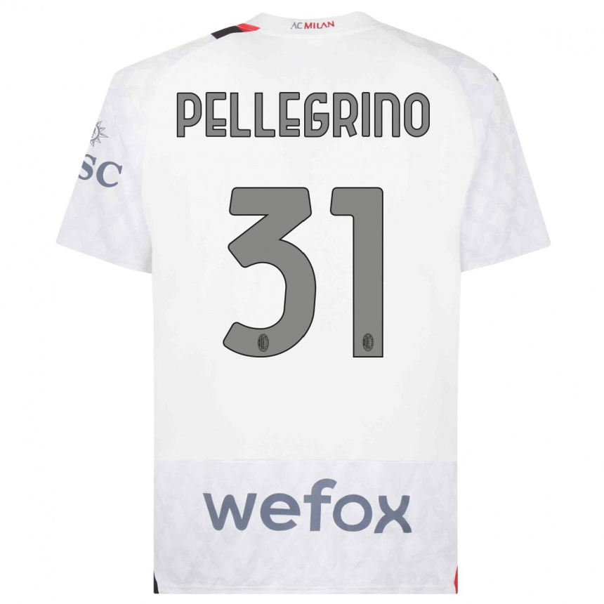 Kids  Marco Pellegrino #31 White Away Jersey 2023/24 T-Shirt Canada