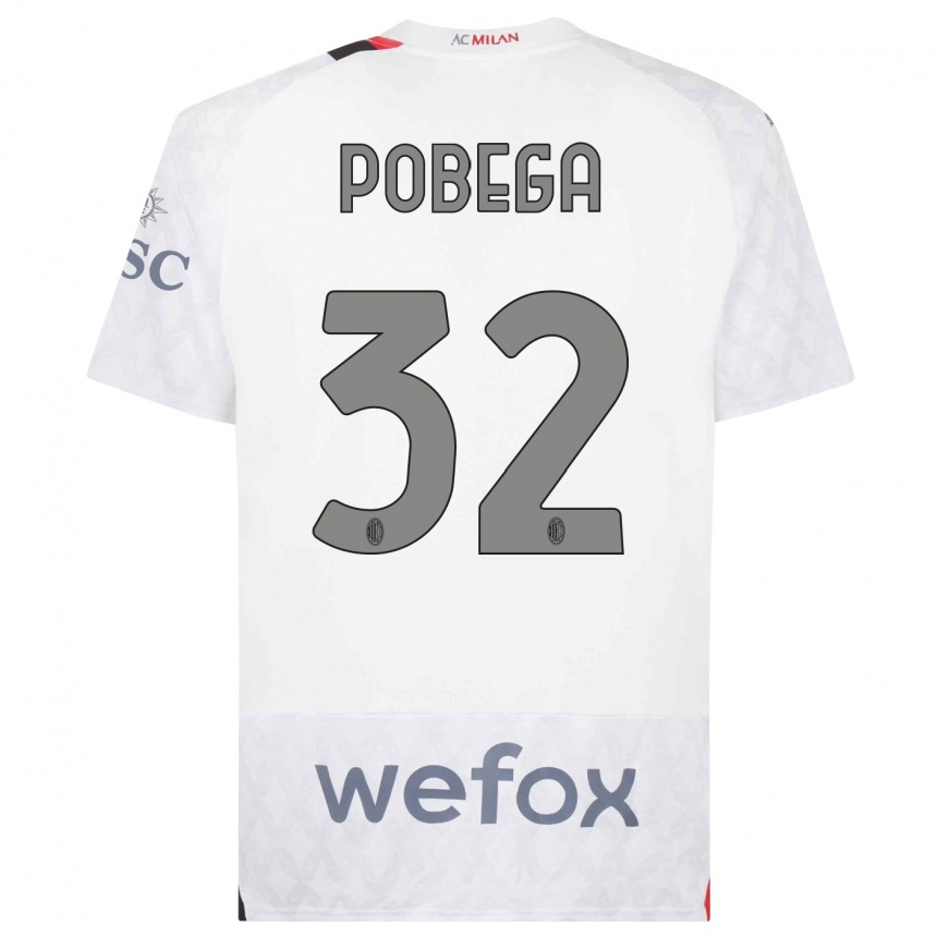 Kids  Tommaso Pobega #32 White Away Jersey 2023/24 T-Shirt Canada