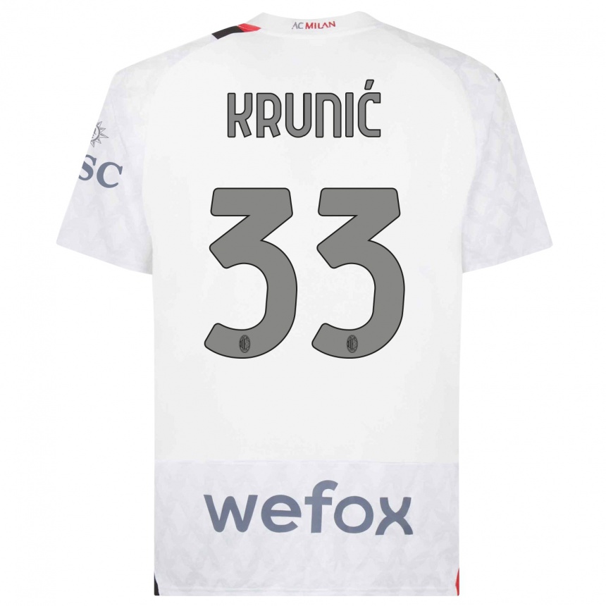 Kids  Rade Krunic #33 White Away Jersey 2023/24 T-Shirt Canada