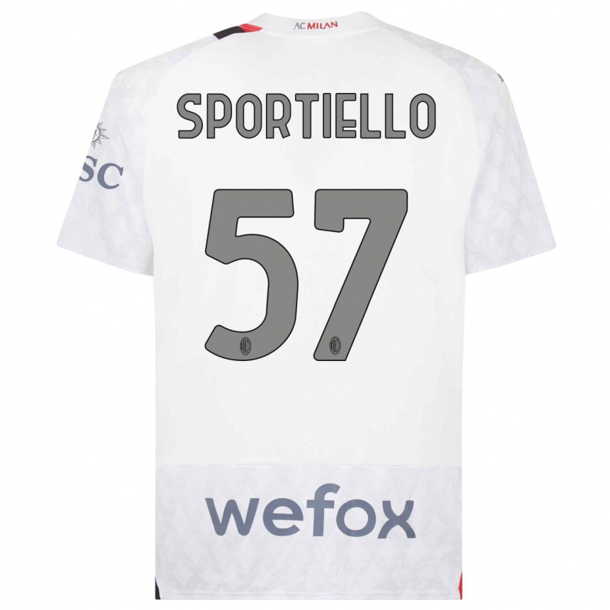 Kids  Marco Sportiello #57 White Away Jersey 2023/24 T-Shirt Canada