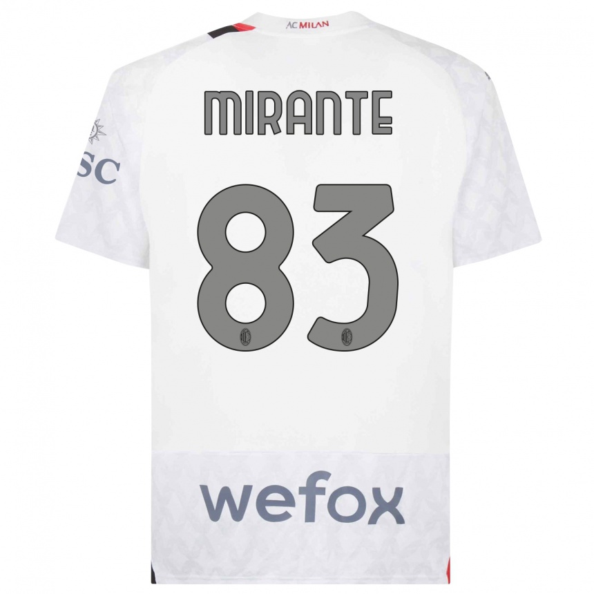 Kids Antonio Mirante #83 White Away Jersey 2023/24 T-Shirt Canada