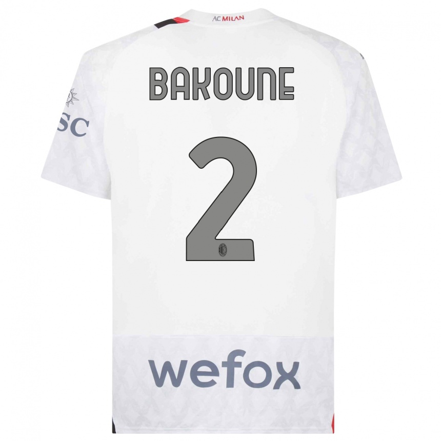 Kids  Adam Bakoune #2 White Away Jersey 2023/24 T-Shirt Canada