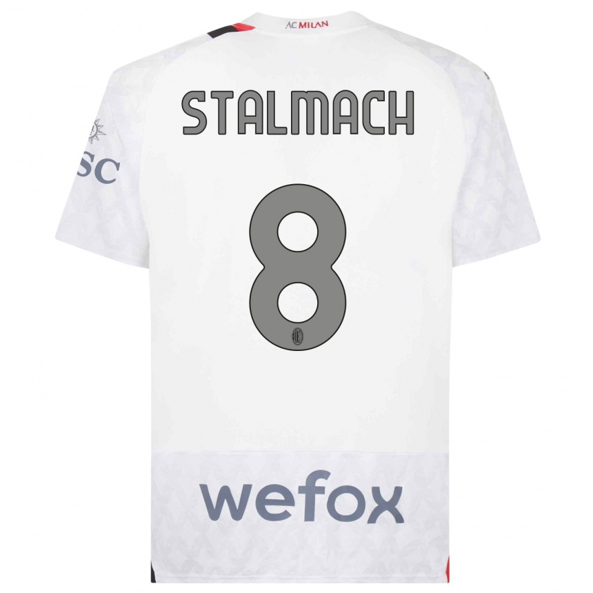 Kids  Dariusz Stalmach #8 White Away Jersey 2023/24 T-Shirt Canada