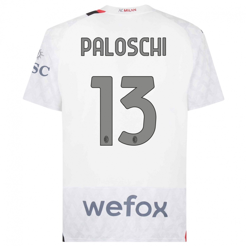 Kids  Dorian Paloschi #13 White Away Jersey 2023/24 T-Shirt Canada