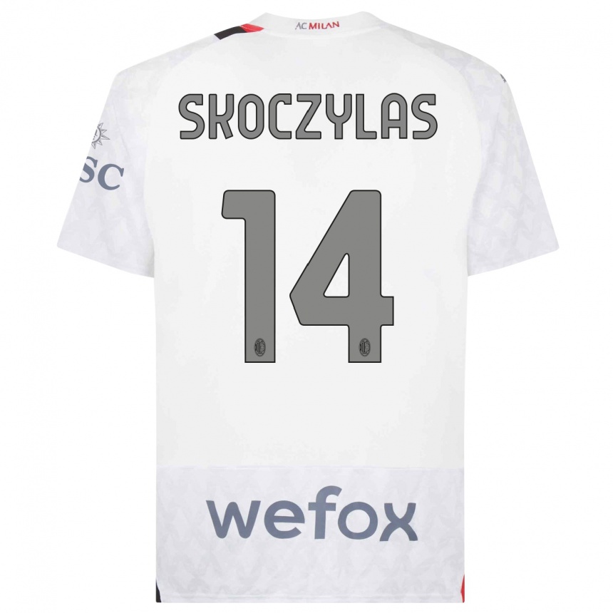 Kids  Mateusz Skoczylas #14 White Away Jersey 2023/24 T-Shirt Canada