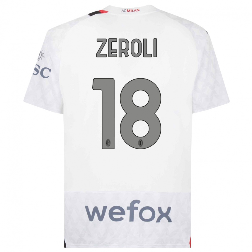 Kids Kevin Zeroli #18 White Away Jersey 2023/24 T-Shirt Canada